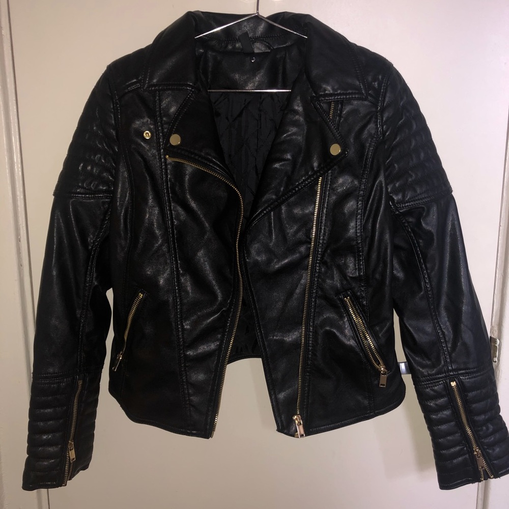 Black leather jacket H&M